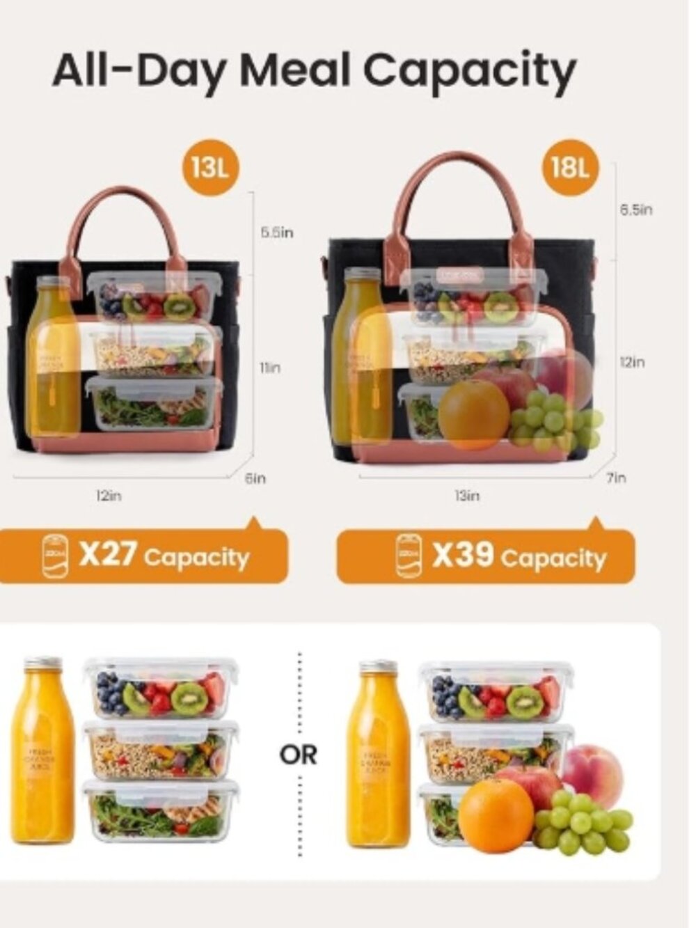 Lunch Box for Women,Adult Lunch Bag for Work - Picture 2 of 5